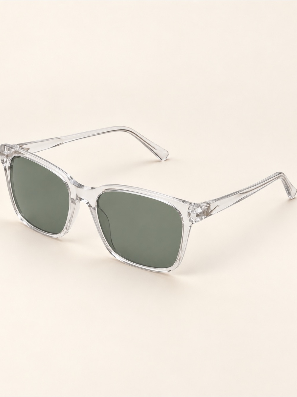 Nike Clear Frame Sunglasses with Green POLARIZED Lenses for Men